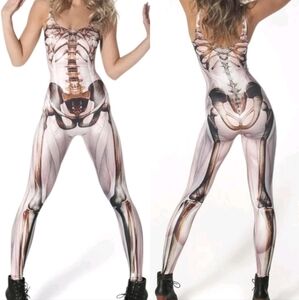 Blackmilk Muscle & Bones Catsuit Bodysuit Onepiece Halloween Small